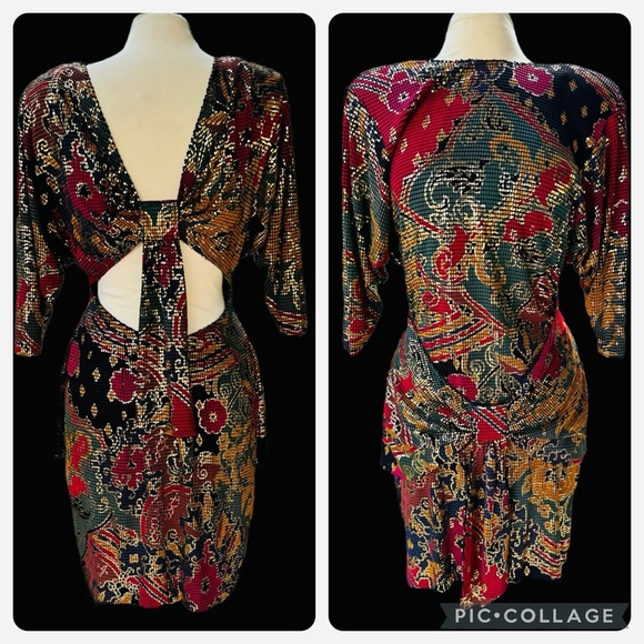 Cache | Dresses | Vintage Cache Dress 8s Micro Mosaic Made In Italy ...